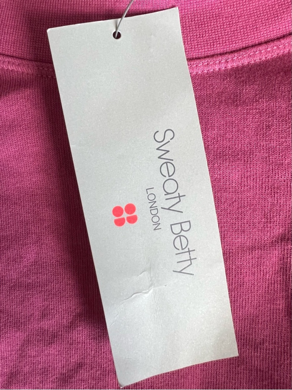 NWT Sweaty Betty After Class Crop Sweatshirt in Adventure Pink with Thumbholes - Picture 15 of 16